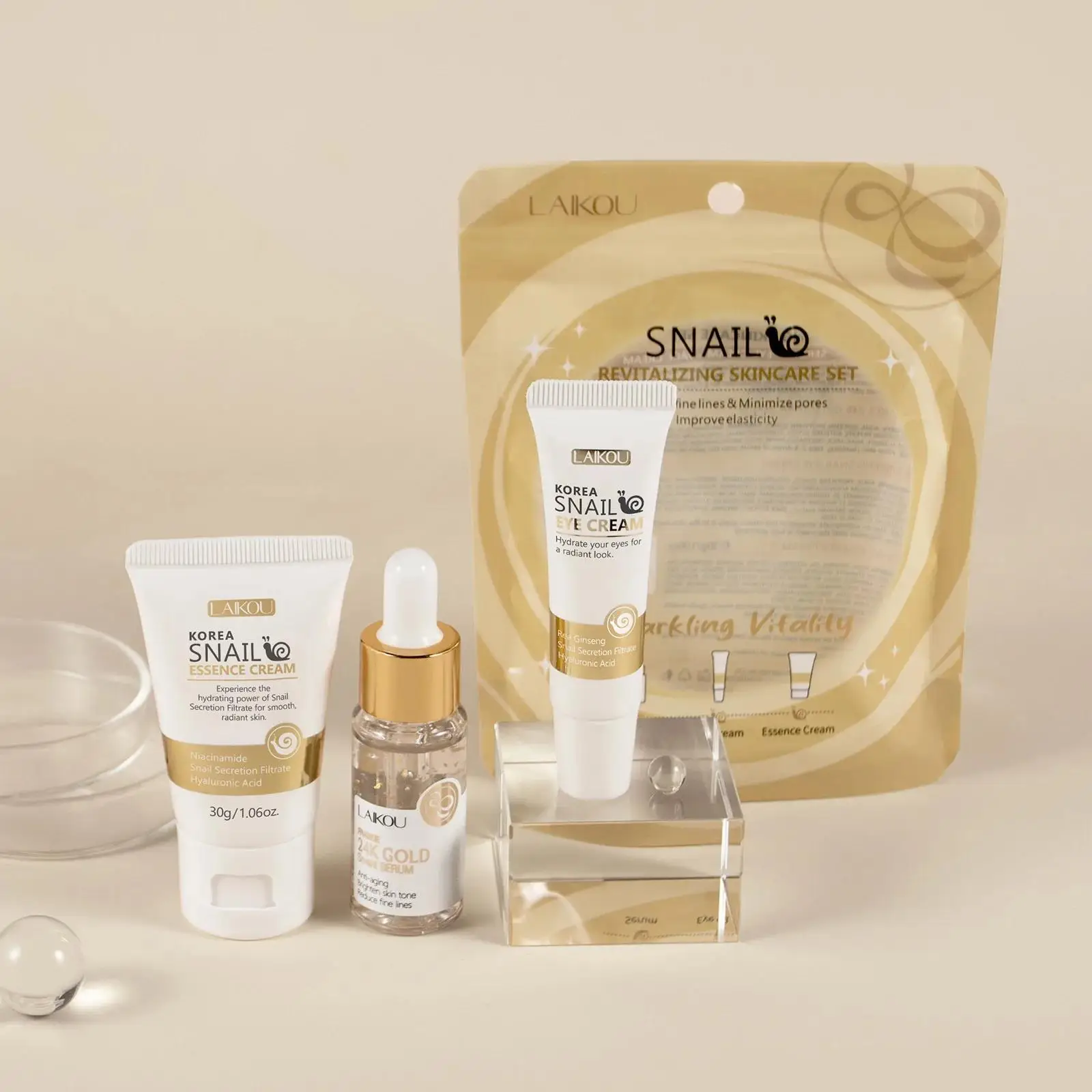 24K Gold Snail Repair Serum Ey - Luxury Natural Skincare reseña y precio