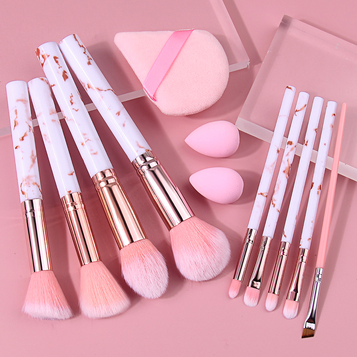 Luxury Pink Marble Makeup Brus - Luxury Skincare And Makeup Brands reseña y precio