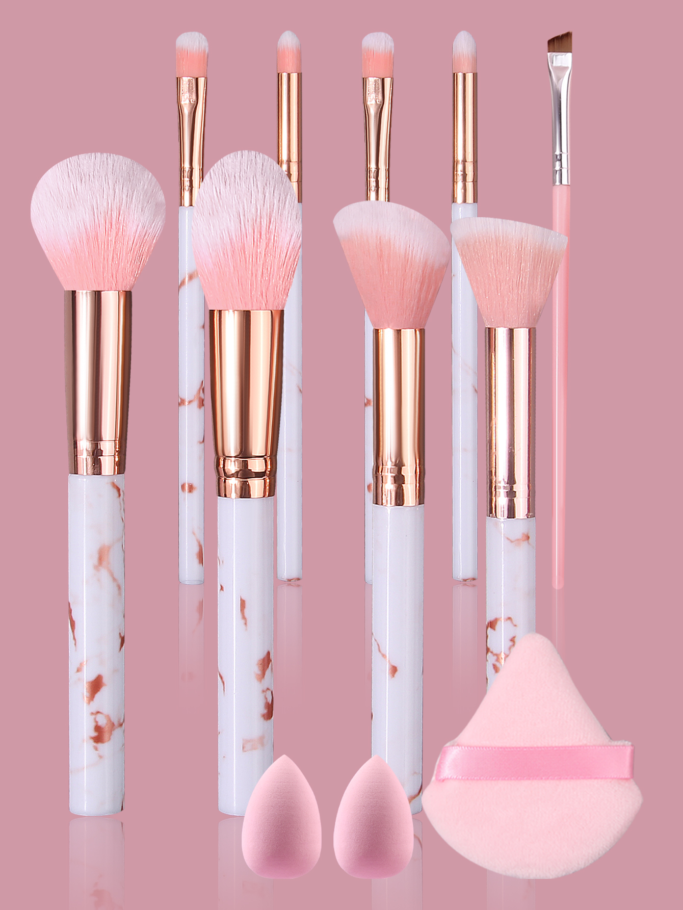 Luxury Pink Marble Makeup Brus - Luxury Skincare And Makeup Brands reseña y precio
