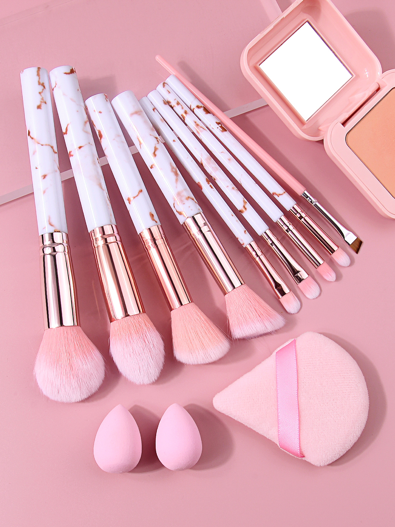 Luxury Pink Marble Makeup Brus - Luxury Skincare And Makeup Brands reseña y precio